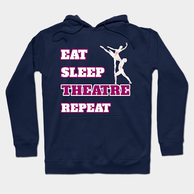 Eat Sleep Theatre Repeat Movie Ballet Opera Lovers Gift Hoodie by klimentina